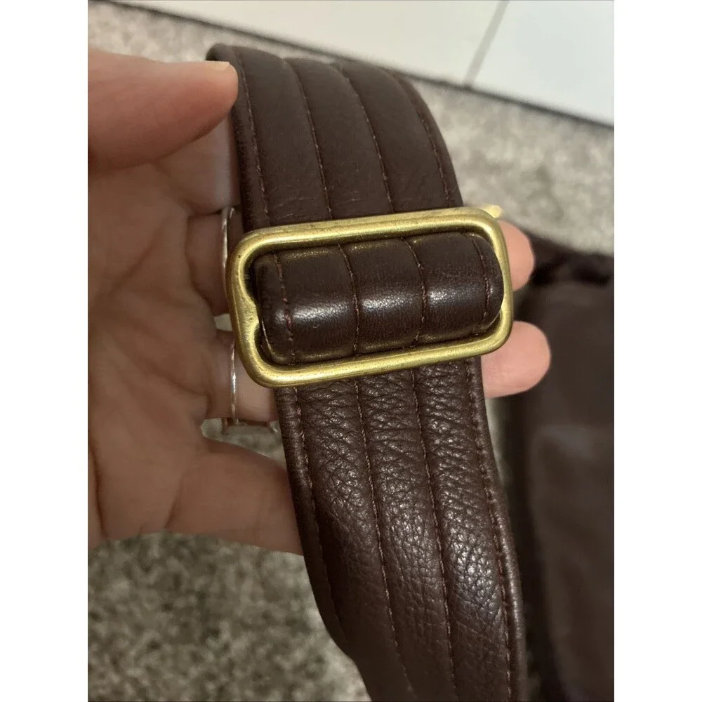 Vintage Romag Leather Messenger Shoulder Bag Brown